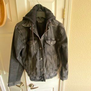 Grey Denim Hoodie Jacket